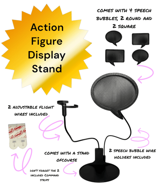 Action Figure Display Stand with Speech Bubbles - MyFigVoice