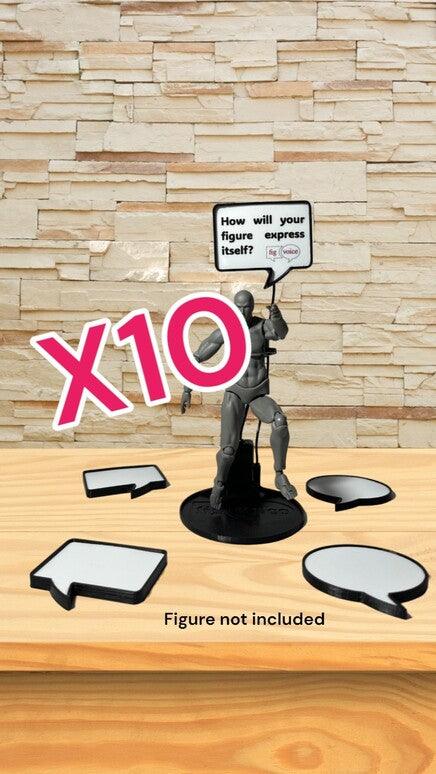 Action Figure Display Stand with Speech Bubbles - 10 PACK - MyFigVoice