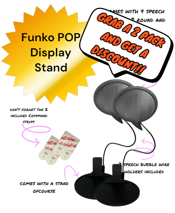 Speech Bubble Stand for Funko Pops x2 - MyFigVoice